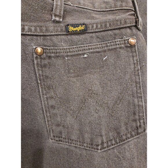 Vtg Wrangler Brown Denim Jeans 35x35 Straight Leg USA Zip Fly Faded - Picture 11 of 11